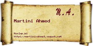 Martini Ahmed névjegykártya